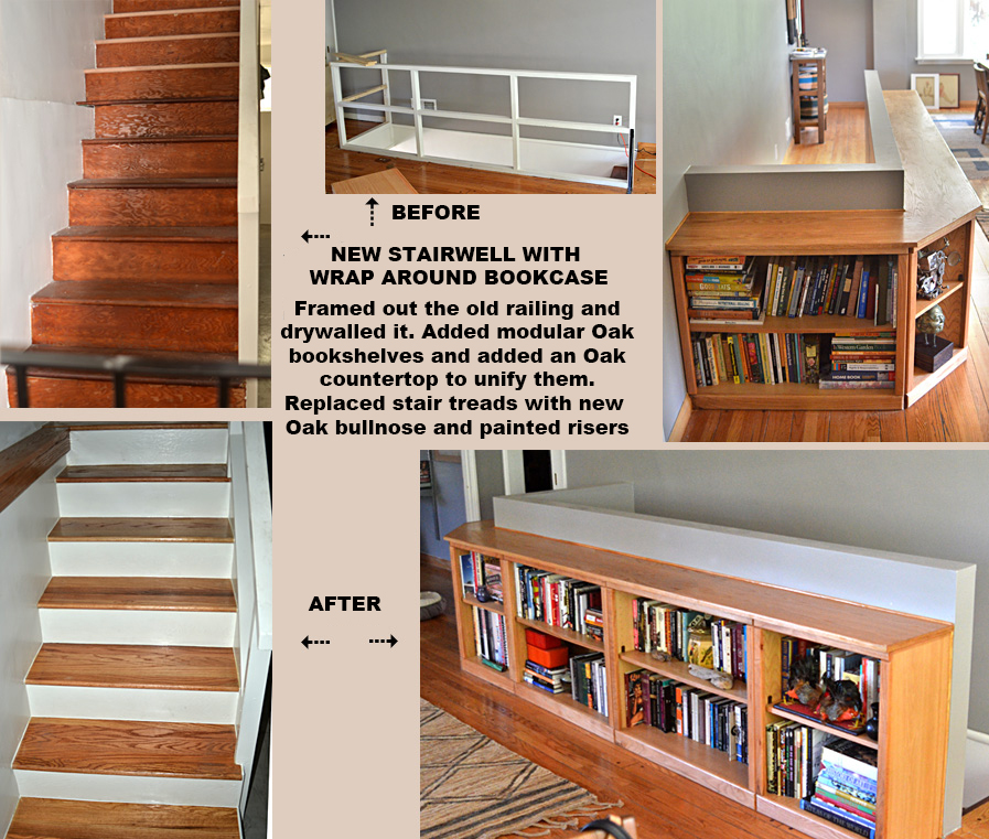 staircase and shelves